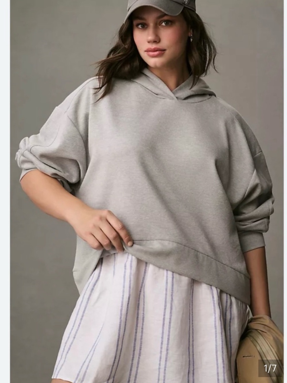 Anthropologie Pilcro Hooded Sweatshirt Twofer Mini Dress Oversized XXS